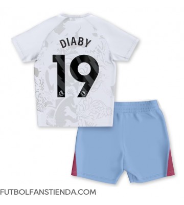 Aston Villa Moussa Diaby #19 Segunda Equipación Niños 2023-24 Manga Corta (+ Pantalones cortos)